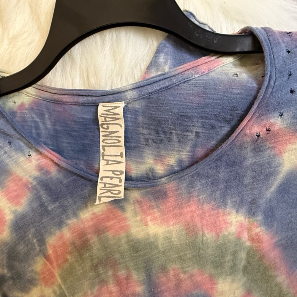 Magnolia Pearl Tie-Dye Love Top - Pink, Blue, White - Picture 3 of 12